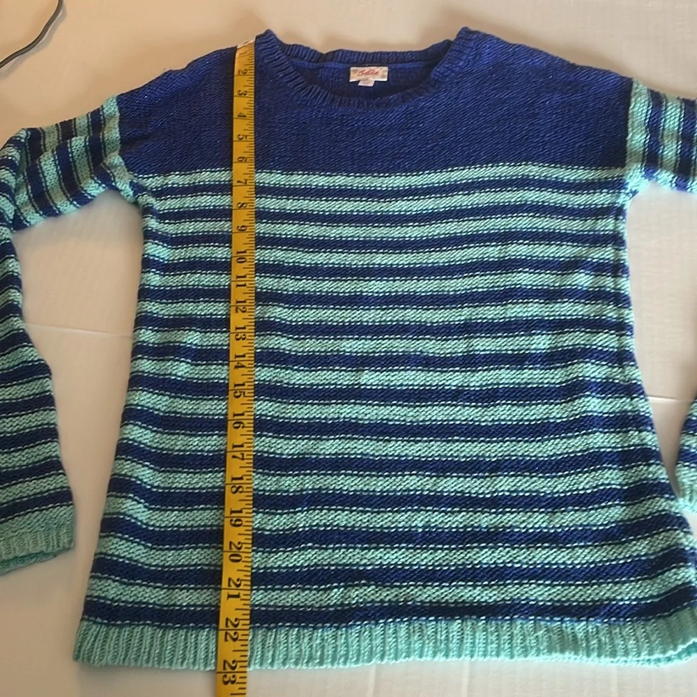 Justice blue stripe long sleeve sweater girls size 14